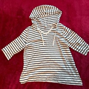 Navy and white striped hoodie